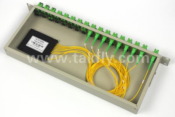CATV Rack Mount 1x64 PLC Splitter Single Mode G657A With SC APC Pigtail