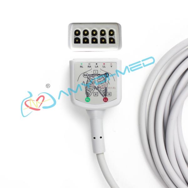 TPU Medical ECG Cable Ge Marquette Rectangle 11P 5 Leads ECG Trunk Cable
