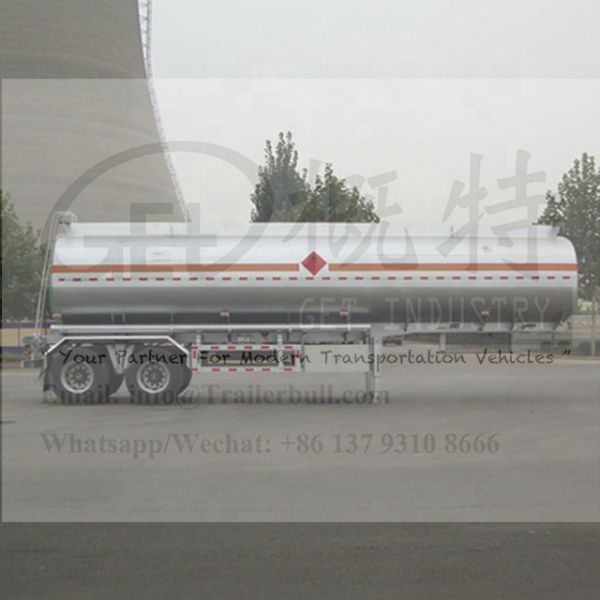 36000L 2 Axles Carbon Steel Tank Semi Trailer for Fuel and Diesel Transportation