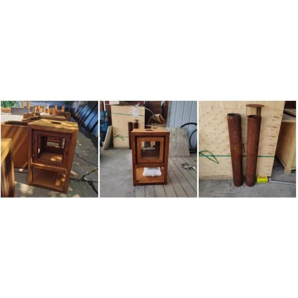 High Efficiency Garden Heaters Metal Fireplace Wood Burning Stove With Chimney