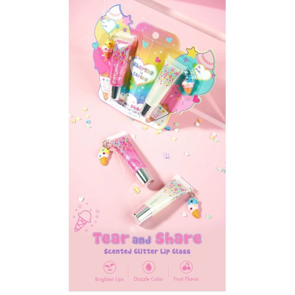Tube Packaging Shimmer Essence Lip Gloss 9ml With Glittering Effect