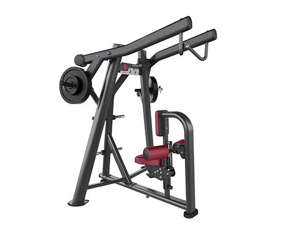 Équipement de gymnase commercial unisexe Machines chargées en plaque à l'intérieur Machines de traction lat en rangée haute avec extension arrière en acier