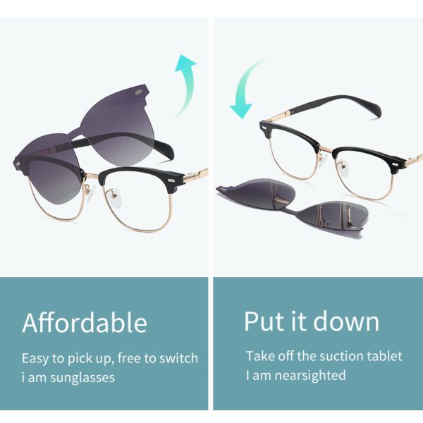 2 поляризовыванной цели закрепляют на магнитное Unisex Eyewear солнечных очков