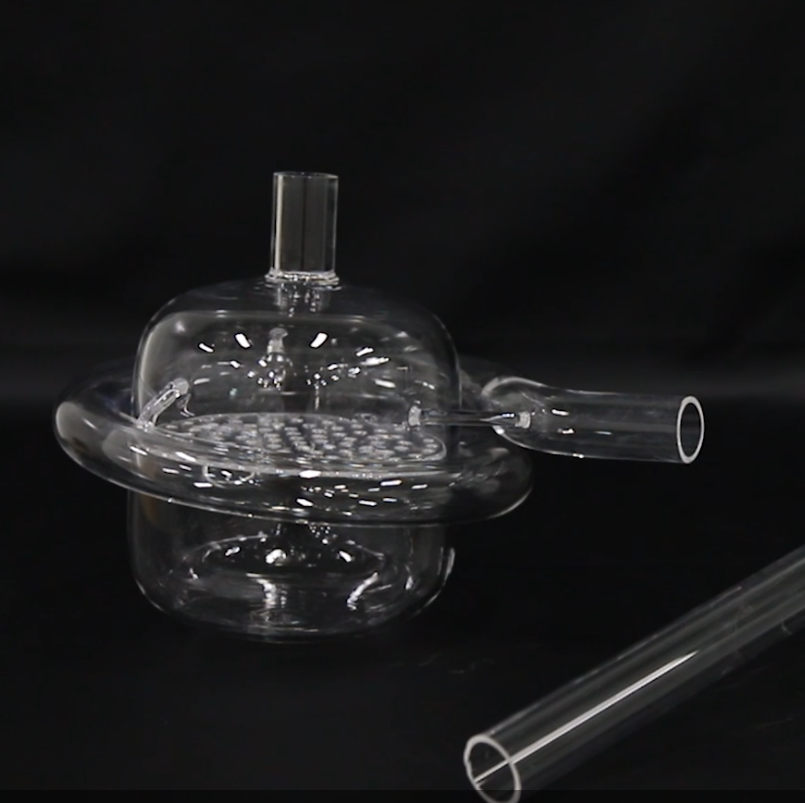 Lab Double Layer Quartz Glass Bottle with Round Bottom Three Neck