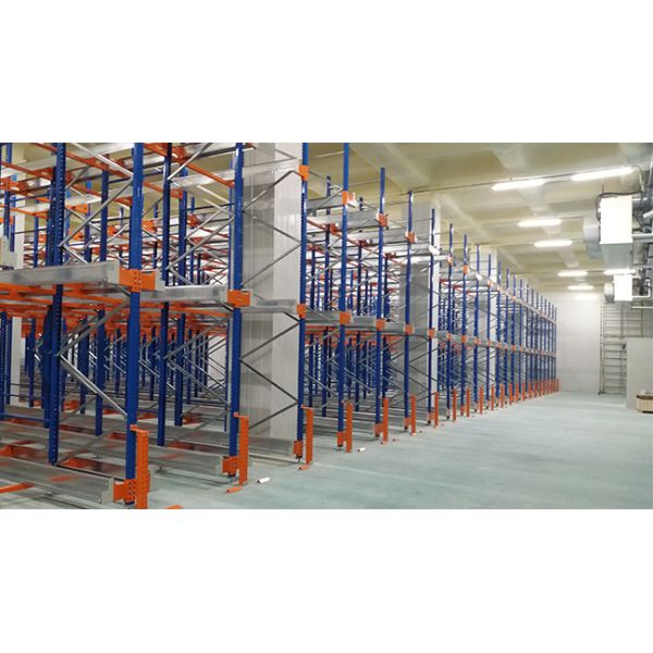 Two Way Radio Shuttle Racking Pallet Runner Rack System For Cold Storage Cold Chain