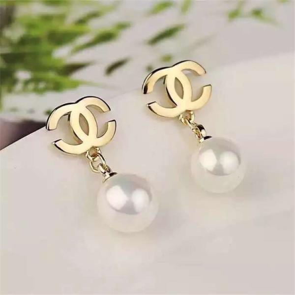  Logo Earrings in 18K White Gold Pave Diamonds Fashion Lady Jewelry Global Shipping