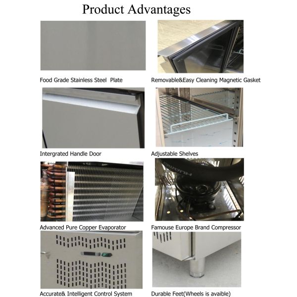 Stainless Steel Kitchen 2 Doors Upright Display Refrigerator