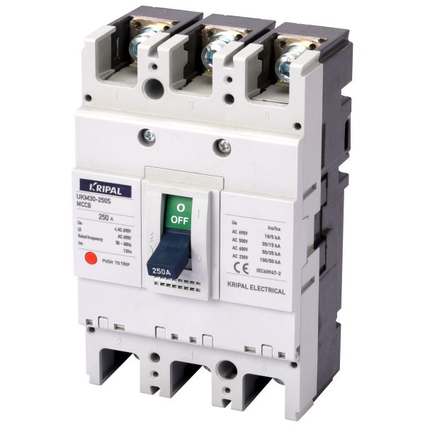 250A 3 Poles MCCB Circuit Breaker Replacement For Protect Power Distribution