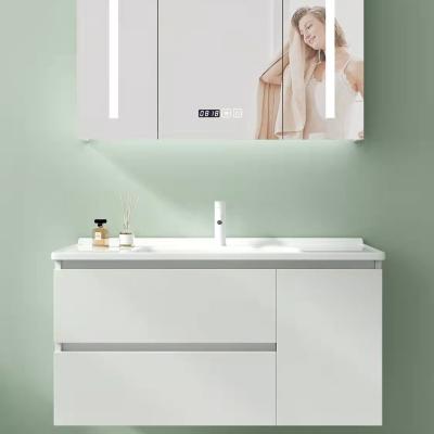 Solid Wood Bathroom Wall Hung Vanity Units E0 Standard Top Mounting / Under Mounting
