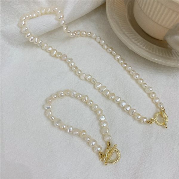 Popular Woman Beads New Fashion Baroque Pearl Necklace Choker 18k Gold for Woman