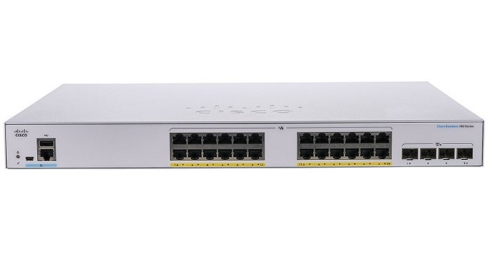 4 порта 2.5GE + 20 портов 10/100/1000 + 2 коммутатора 10GB Business 350 Series CBS350-24P-4X-CN