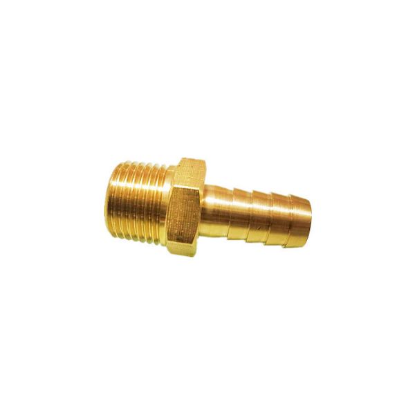Male Threaded End Brass Hose Barb Adapter 1/4Inch Barb x 5/8 Inch NPT Male Pipe