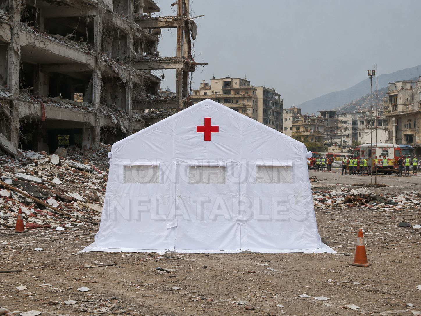 Custom Emergency Inflatable Tent with Large Entrance and Flexible Layout for Field Hospitals Relief Programs and Events