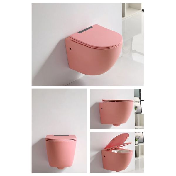 Ceramic Bathroom Sanitary Ware WC Matt Color Modern Wall Hung Toilet