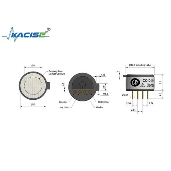 Quick Response Time < 25 CO-D4X Carbon Monoxide Sensor with Miniature Size and Sensitivity 18-45