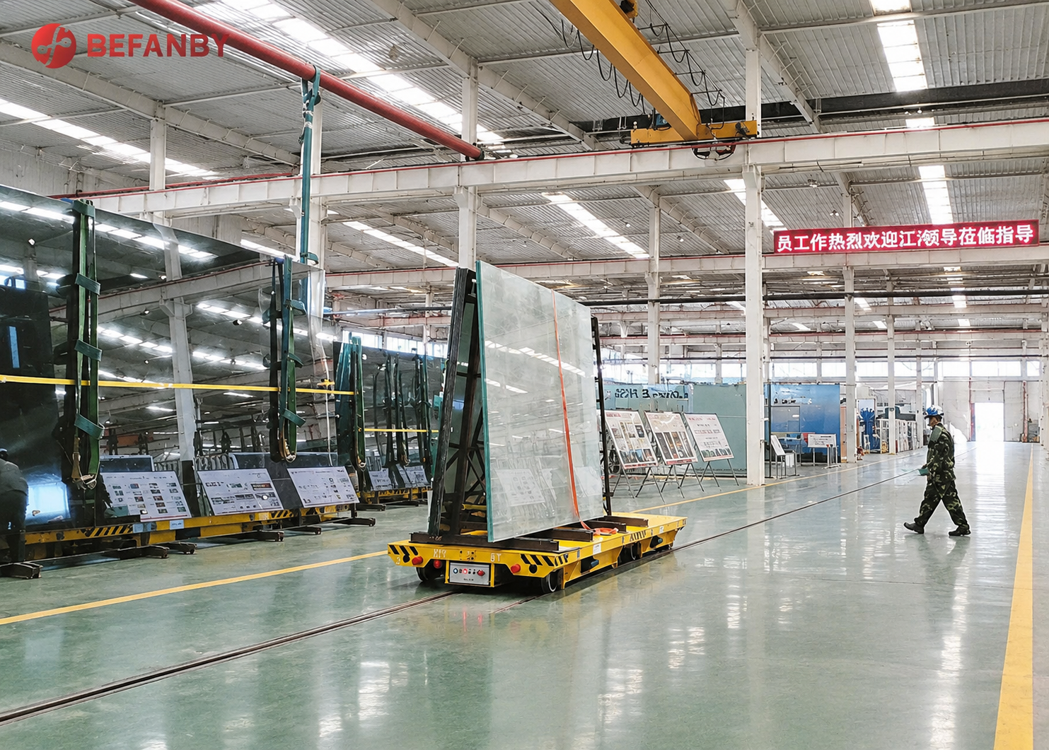 Remote Q235 20m/Min 15 Ton Marble Rail Transfer Cart
