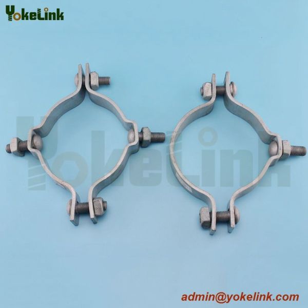 Double Offset Telescopic Pole Clamp / Pole Mounting Bands / Fasten Clamp