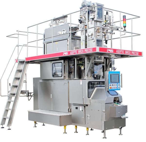 6000 PPH 200ml Prisma Aseptic Carton Filling Machine with Straw Applicator for Milk