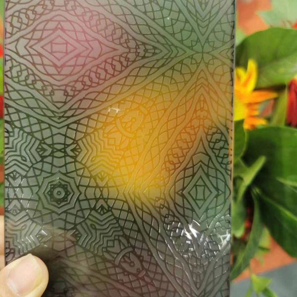 Privacy Mirror Acid Etched Glass Panels 2140x3300mm