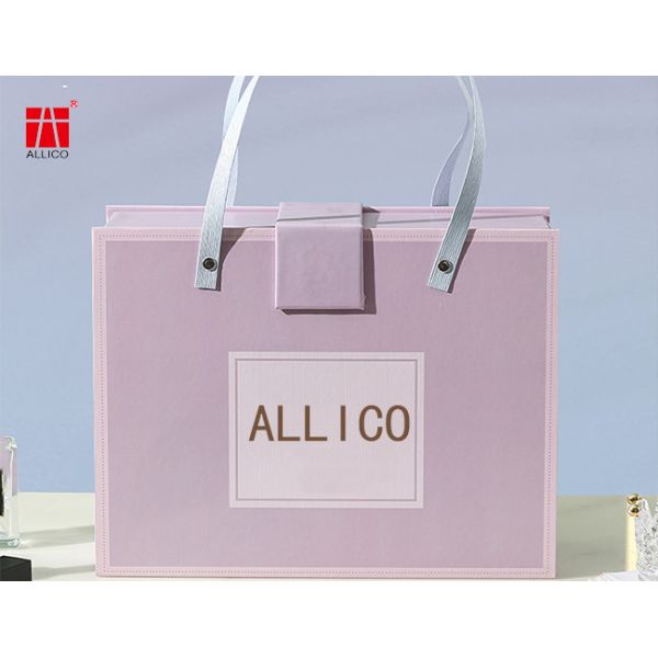 600gsm To 1400gsm Packaging Cardboard Gift Boxes With Panel Handle Allico