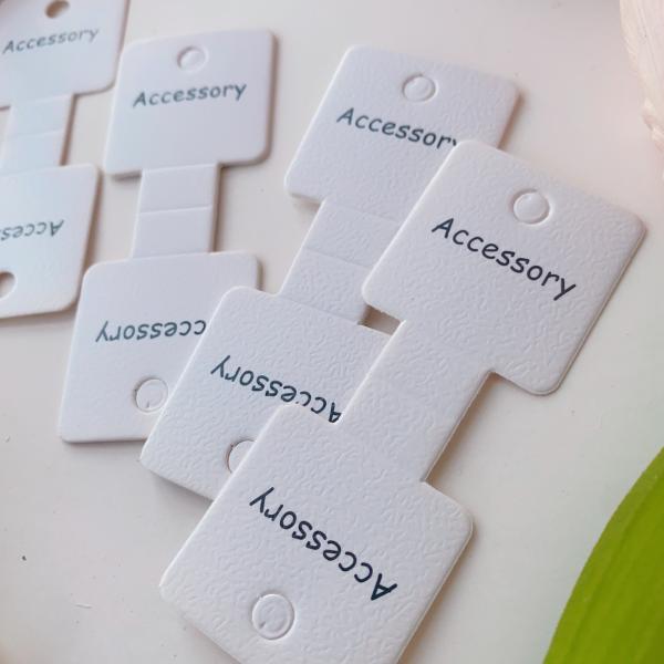 Tarjetas plegables para coleteros en relieve, texto negro, 100 unidades