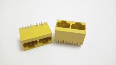 Pin fêmea do grau 8 do porto RJ45 Jack 180 do amarelo 2 sem diodo emissor de luz do transformador