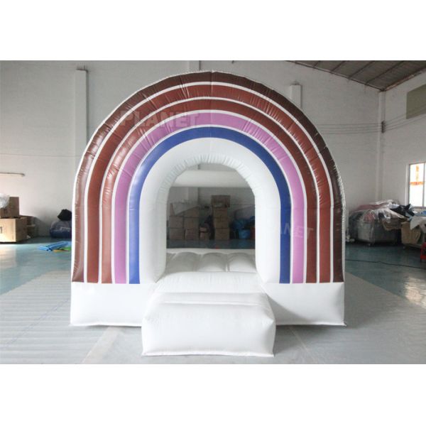 Home Baby Jumping Castle Inflatable Pastel Rainbow Boho Bounce House For Party Rental