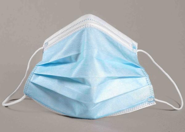 Odourless  Earloopp Face Mask / Disposable Blue Mask With Adjustable Nose Piece