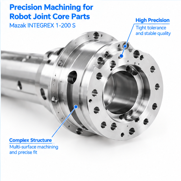 Customized Zero Backlash 6 Axis Robot Joint Flange Shaft Kits with Hollow Design