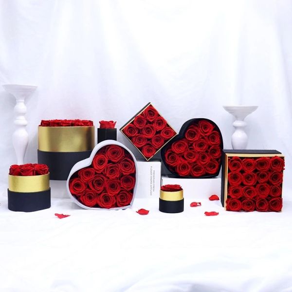 Ready Arrangement Preserved Roses Heartshape Boxes Heartshape Box Flower Valentine's Day