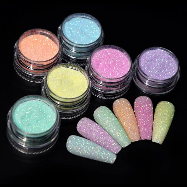 Polyester Glitter Heart Neon Phosphor Powder Nail Glitter Powder Manufactures Nails Chrome with PET and PET