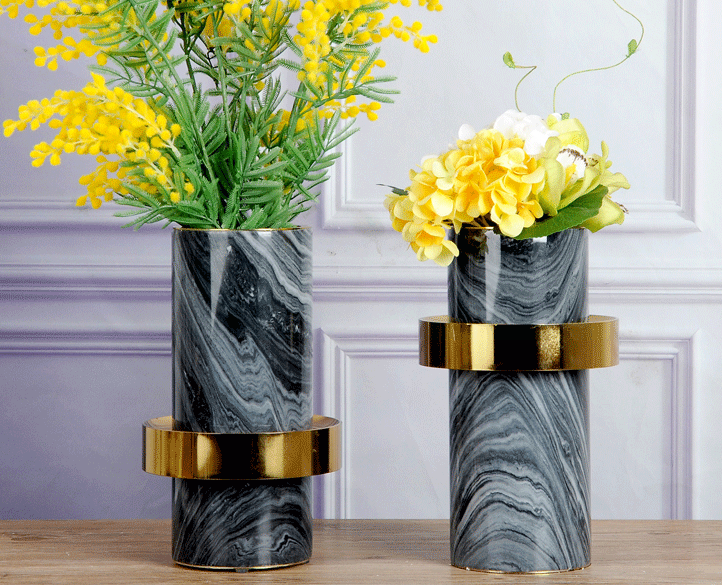 Modern Gold Plated 300mm 270mm Decorative Flower Vase
