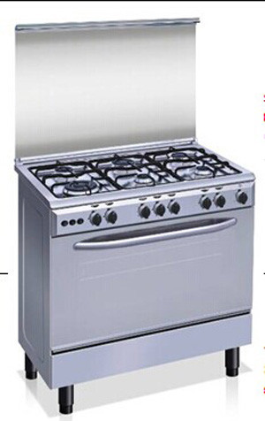 Free standing gas stove, with oven, six burners