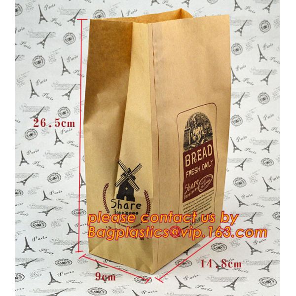 wax coated bag pe coated bag central strip window bag side window bags perforated bag crip hot bag grill/chicken bag