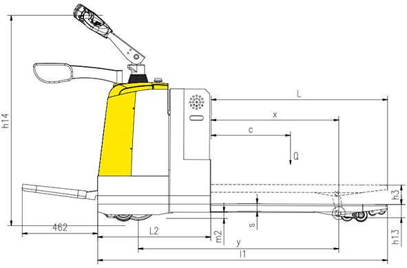 Ride On 2 Ton Electric Pallet Truck Standing Type Key Switch Control For Warehouse