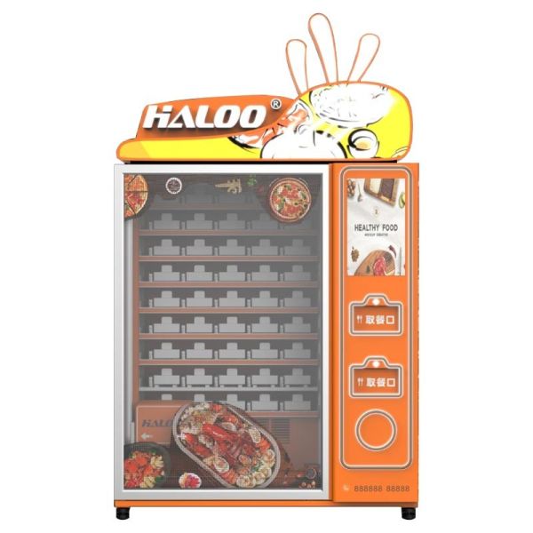 Large Capacity Hot Food Meals Vending Machine With Refrigerator And Microwave Heating