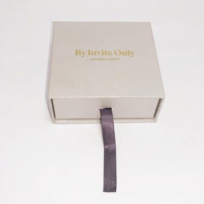 Drawer Type Jewelry Paper Box White Color , Recycled Jewelry Gift Boxes