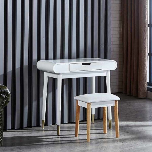 Dresser With Solid Wood Feet 80*40*75cm With Stool And Drawer
