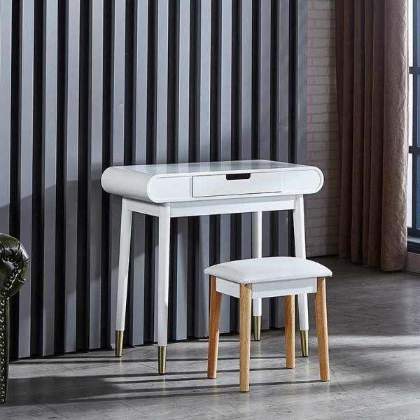 Dresser With Solid Wood Feet 80*40*75cm With Stool And Drawer