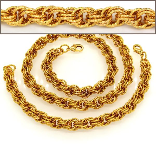 18K Real Gold Plated Big Size Chunky Link Chain Women/ Men Necklaces & bangle Fashion