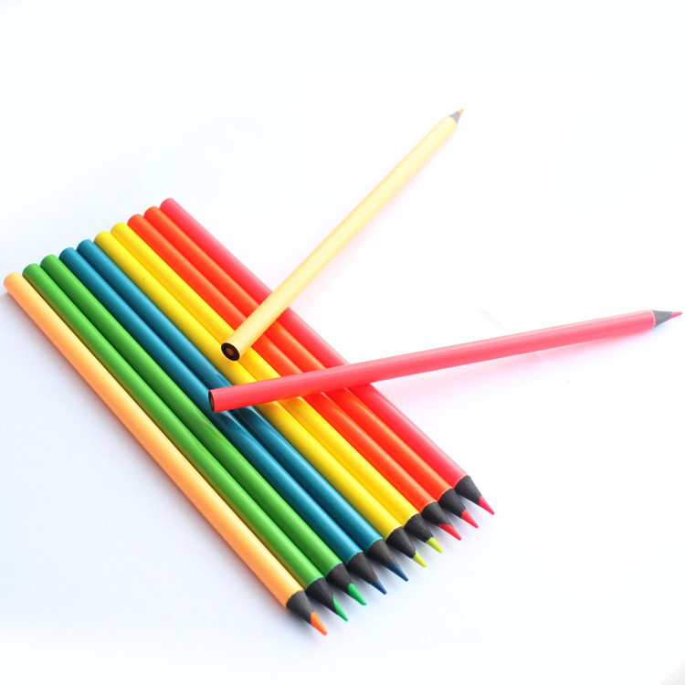government bid 12pcs round wooden wholesale colour pencil set