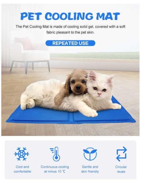 Modern Summer Cooling Mat for Pets Breathable and Washable Fiber Ice Mat for Hot Weather Travel-Friendly for Cats/Dogs