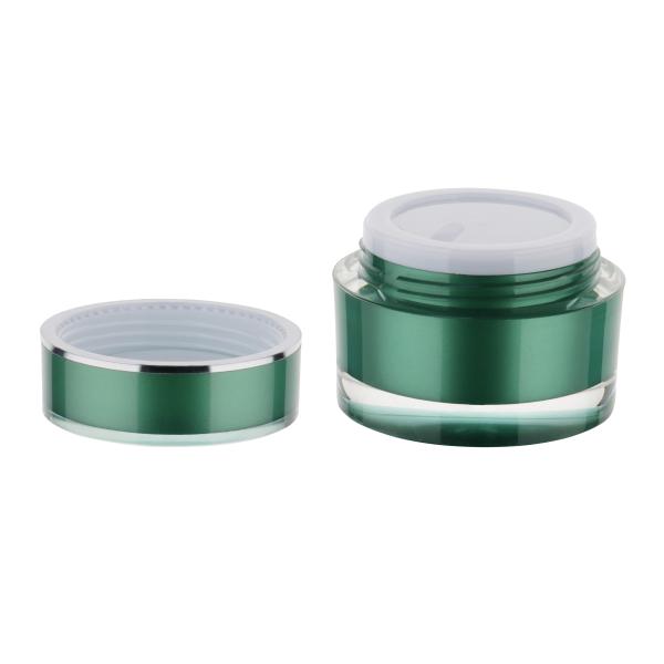 Mini Portable Cosmetic Cream Jar Containers 10g Green Plastic Acrylic Face Cream Jar