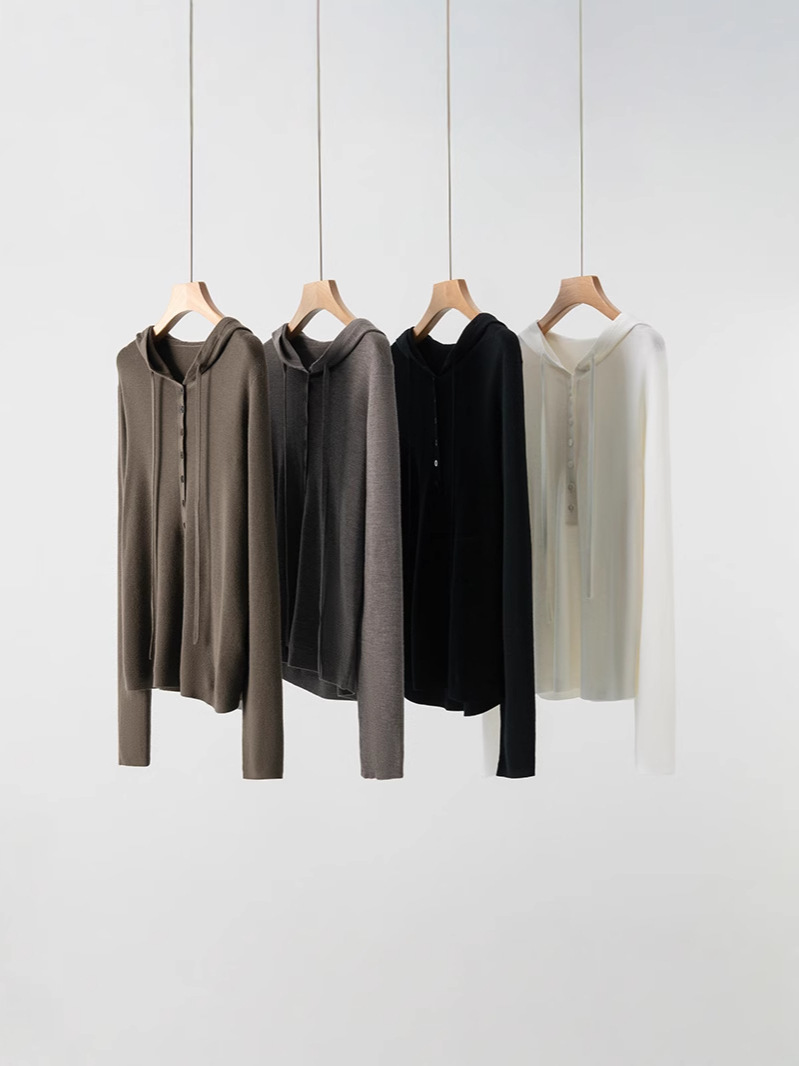 Premium Wool Hooded Long Sleeves Sweater