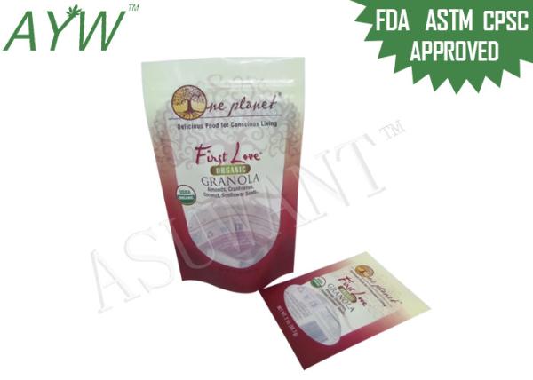 Food Barrier Packing Stand Up Zipper Bags NET 12oz For Healthy Organic Nuts