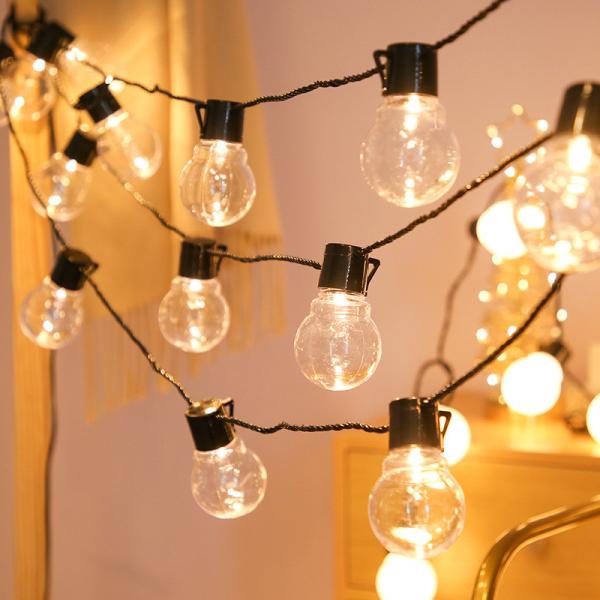 Outdoor Patio String Solar Backyard Lights with Edison Clear Bulbs Waterproof Hanging Lights for Balcony Porch Bistro Party