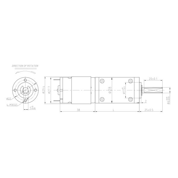 28mm Low Rpm 5nm High Torque Planetary Gear Motor For LED Light