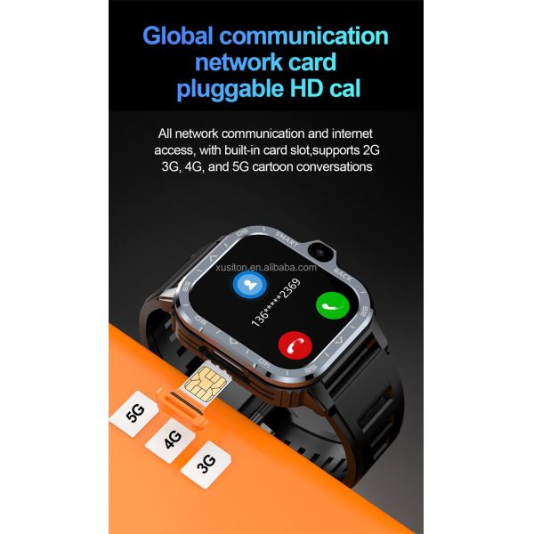 PGD 4G Smart Watch 1.99-inch HD IPS Screen 800mAh Battery IP67 Waterproof