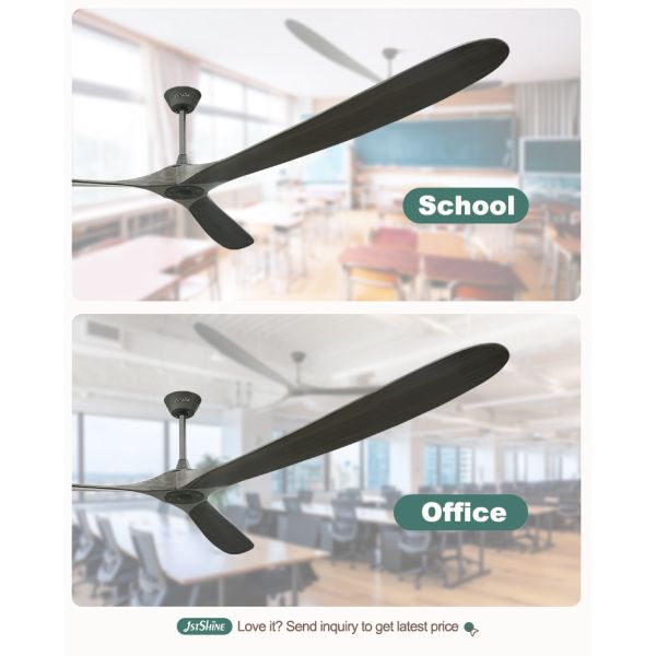 Controle remoto 88 polegadas Large Room Blades de madeira Ventilador de teto para casa Hotel e escritório