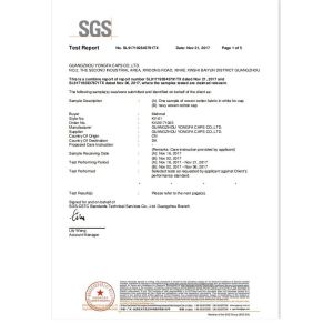 GUANGZHOU KAAVIE CAPS CO., LTD Certifications